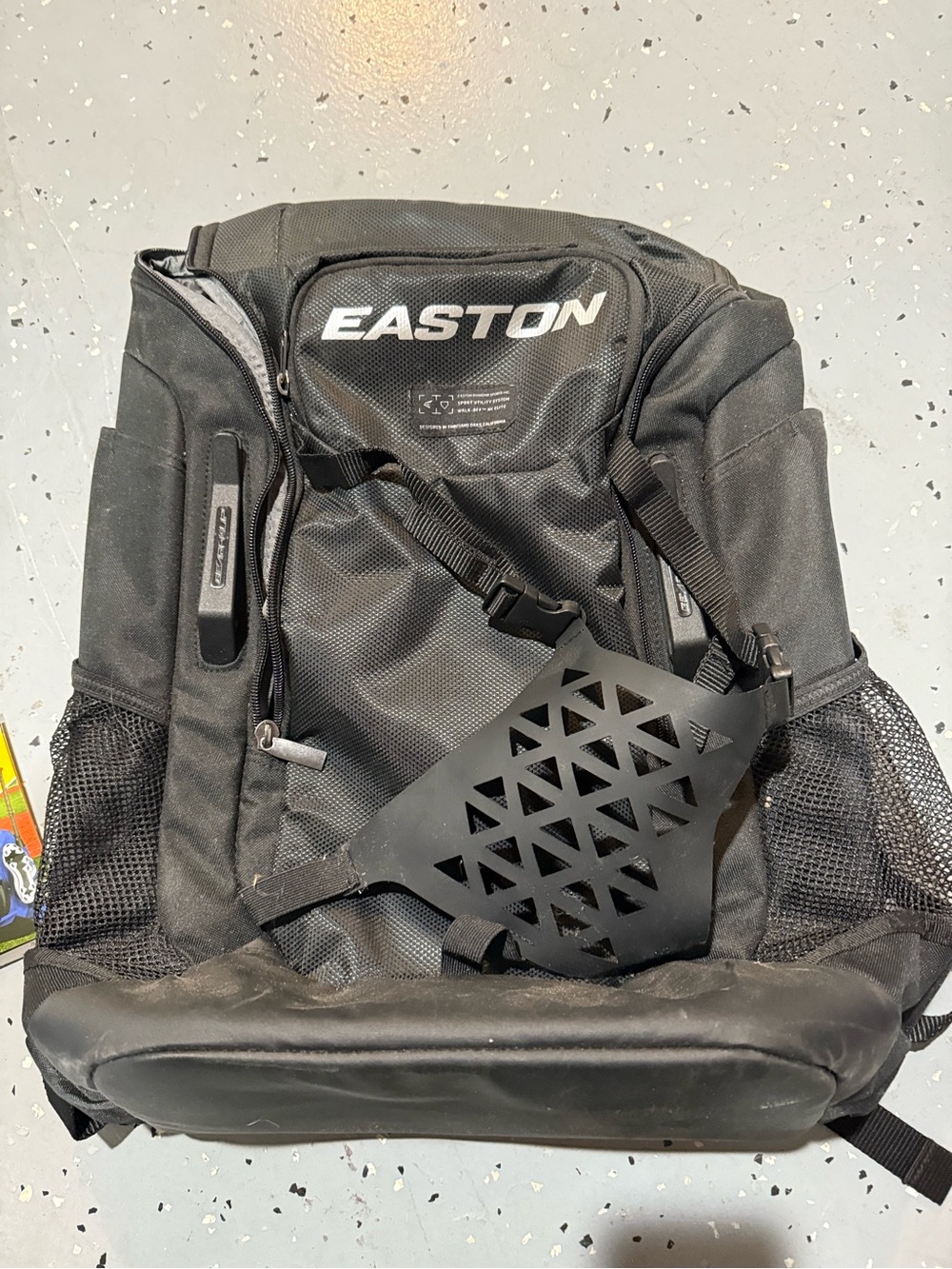 Easton Black Sports Backpack with Mesh Pockets